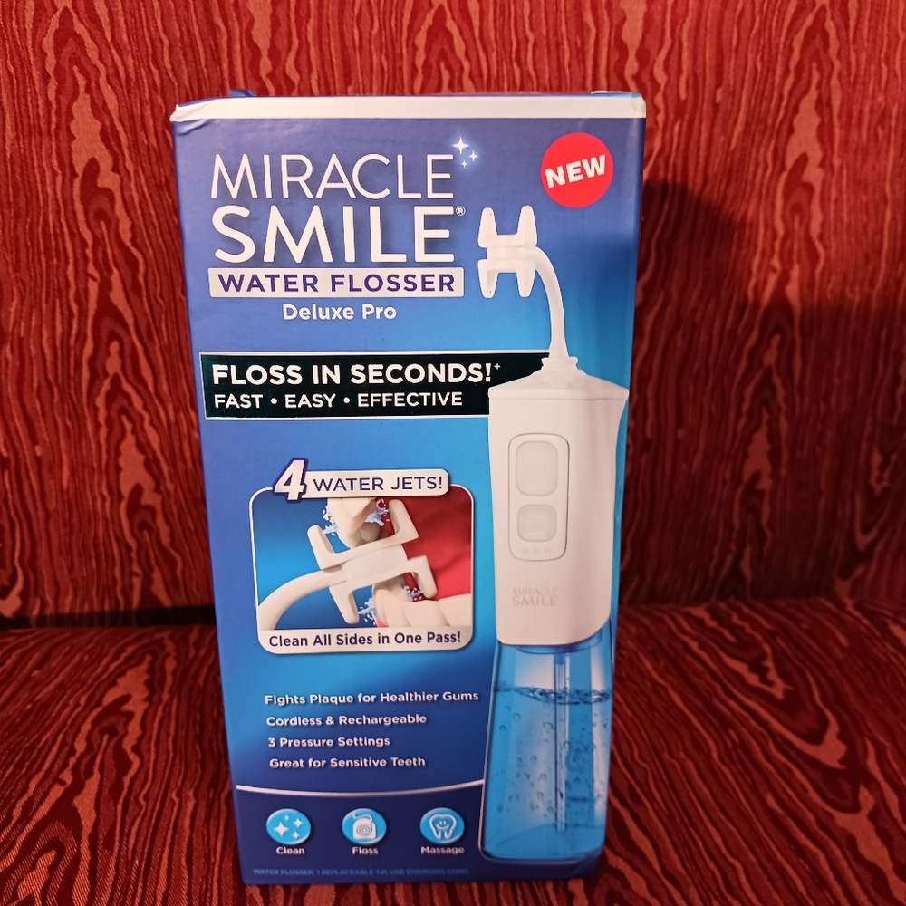 Ontel Miracle Smile Water Flosser Deluxe Pro for Teeth & Gum Health 360 Cleaning